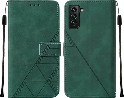 Produktbild von Galaxy S23 Plus Hülle, Schlank Prägung Flip Leder Kartenfächer Schutzhülle mit Ständer für Samsung Galaxy S23 Plus Grün