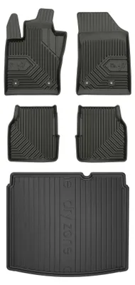 Zdjęcie produktu dla Dywaniki gumowe + mata bagażnika do Jeep Compass II 2016-2026 (SUV, dolny poziom podłogi) – czarne, dopasowane – Wielganizator