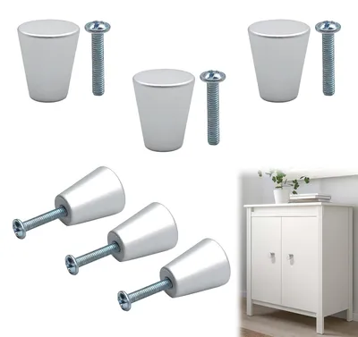 Produktbild von Stilvolle Schubladengriffe, Schranktürgriffe, 6 Stück, mattschwarze Schubladengriffe, Schrankgriffe im Vintage-Stil, Schubladengriffe, für Küchenschränke, Schubladen und Renovierungsmöbel (silber)
