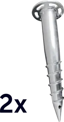 Produktbild von Pergart Fundamentverankerung "Erdanker" aluminium blank 50 cm 2 Stück
