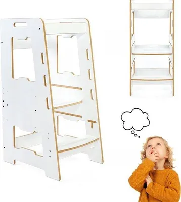 Zdjęcie produktu dla Lernhochsitz für Kinder - Ideal für kindliche Entwicklung und sicheres Lernen (Weiß)