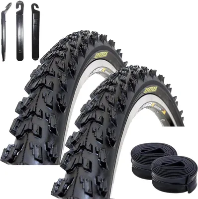 Produktbild von 2 x Kenda K-829 26" MTB Fahrradreifen Schwarz 50-559 (26 x 1.95) + 2 passende Schläuche AV inkl. maxxi4you Reifenheber