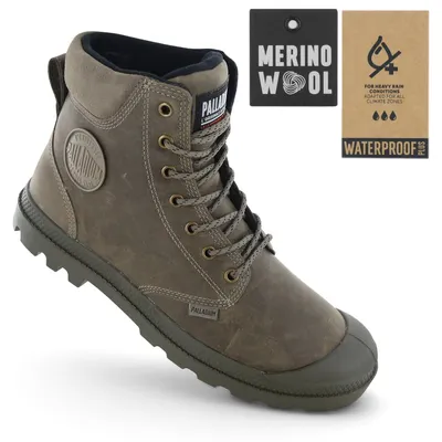 Produktbild von Palladium Pampa SC Thins WP+ - Herren Winter Stiefel Leder Grün 79546-308-M , EU 44.5 US 11