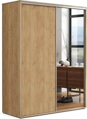 Produktbild von A20 Kleiderschrank mit 2 Schiebetür und Spiegel - Craft Gold - 100 x 62 x 245 cm