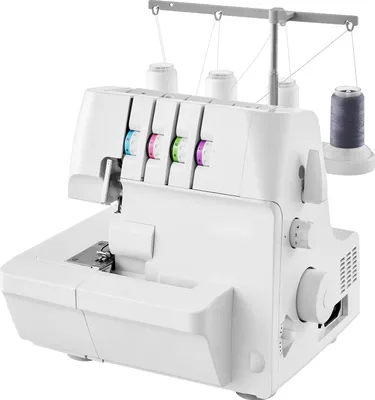 Zdjęcie produktu dla Maszyna do szycia overlockowa – overlock – 2/3/4 nici – 1250 ściegów/min – regulowany transport różnicowy 0,7–2 – wolne ramię – oświetlenie LED – do różnych materiałów – biała