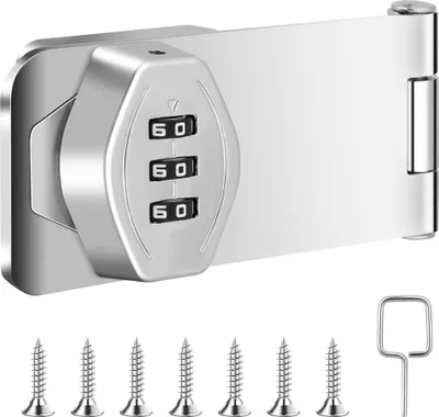 Produktbild von 3 Stelliges 4 Zoll Schlüsselloses Schrank-Zahlenschloss, Schrankschloss, Silber