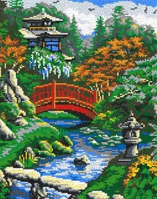 Produktbild von Stick it® Japanischer Garten ca. 9.700 Teile mit XXL-Steckvorlage Nr. 41237