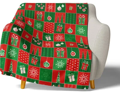 Immagine prodotto di Coperta in micropile Natale Patchwork 150x200 cm