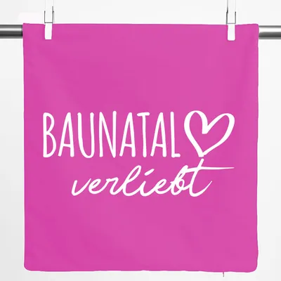 Produktbild von Huuraa Kissenbezug Baunatal verliebt 40x40cm Fuchsia Baumwolle Dekokissenbezug Geschenkidee