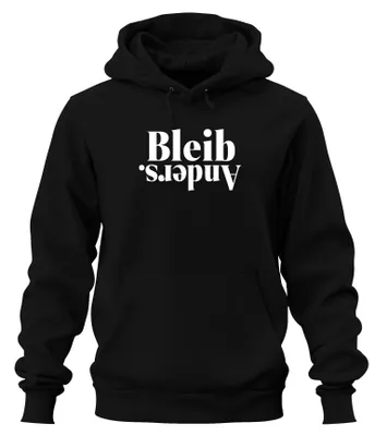 Obrázok produktu pre "Buď iný." Nápis, individuálny štýl, sarkazmus. Mikina s kapucňou, čierna, veľkosť S
