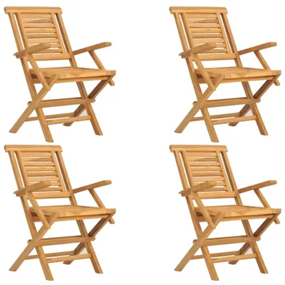 Produktbild von Gartenstühle 4 Stk. Klappbar 56x63x90 cm Massivholz Teak