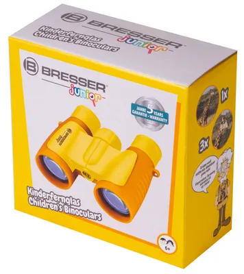 Produktbild von Bresser Optics BRESSER JUNIOR Kinderfernglas 3x30 in verschiedenen Farben gelb, 3x, 3 cm, Orange, Gelb, 110 g