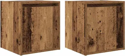 Produktbild von Wand-Nachttische 2 Stk. Altholz-Optik 38x34x40 cm