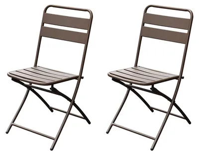 Immagine prodotto di Set 2 Sedie Pieghevoli da Giardino 44x54x85 cm in Ferro Bronzo