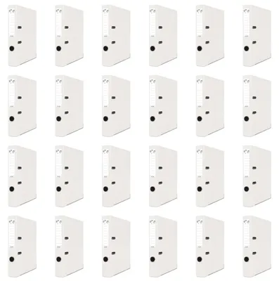 Productafbeelding van OFFICER - 24 stuks ordners, formaat DIN A4, rugbreedte 50 mm (5 cm), wit, van papierkarton/kunststof