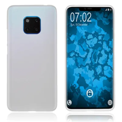 Produktbild von PhoneNatic Case kompatibel mit Huawei Mate 20 Pro - transparent-weiß Silikon Hülle matt Cover