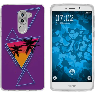 Produktbild von PhoneNatic Case kompatibel mit Huawei Honor 6x Silikon-Hülle Retro Wave Palmen M3
