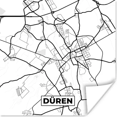 Produktbild von MuchoWow® Poster Düren - Stadtplan - Karte 30x30 cm - Wandposter - Printing