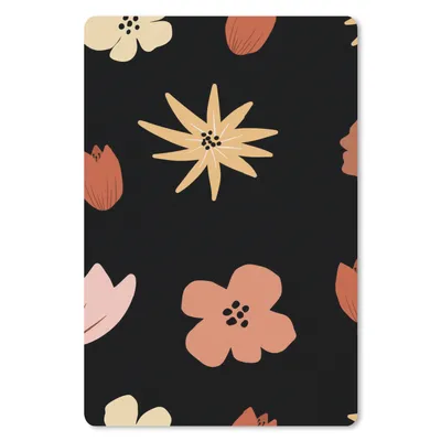 Produktbild von MuchoWow® Mauspad Mousepad Blumen - Schwarz - Abstrakt - Muster 40x60 cm - Mousepads - Maus Mat - Pad - Mausunterlage - Schreibtisch Accesoire
