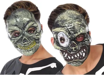 Immagine prodotto di Atosa Halloween Pvc 2 Maschere Assortite Nero Nero Taglia Unica