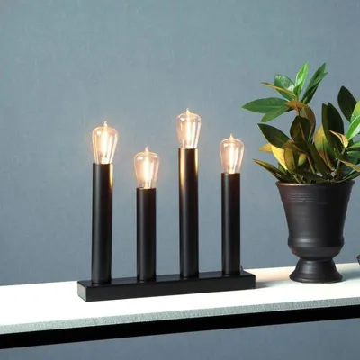 LED Tischleuchte - Standleuchte 'Glans' - E14 - inkl. Leuchtmittel - H: 28cm, L: 27cm - schwarz