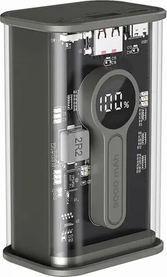 Produktbild von Gembird PB09-TQC3-01 Transparente QC3.0-Schnelllade-Powerbank, 9000 mAh, schwarz