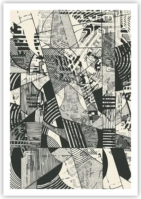 Produktbild von Poster - Poster ohne Rahmen - Abstraktion Vintage Schwarz - 70x100 cm - Wand Bild - Wanddeko - Wandbilder - Kunstposter - Wandposter - Bilder - Kunstdruck - Wanddekoration - P2XPA70x100-5052