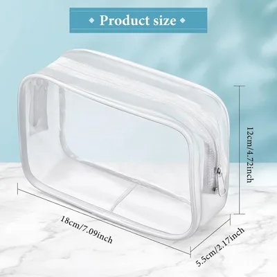 Weewooday 12 Stück transparente Make-up-Taschen kosmetische Aufbewahrungsbeutel PVC Reißverschlusstaschen Reisen