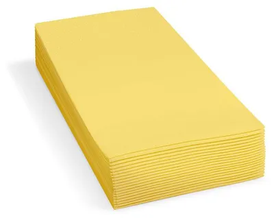 Produktbild von 250 Servietten Tafelservietten 33 x 33 cm gelb – 3-lagig, 1/8 Kopffalz