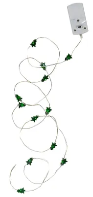 Produktbild von Best Season LED-Draht-Lichterkette "String" 12teilig grüne Bäume, LED grün, 0,6m, Batterie, 726-38