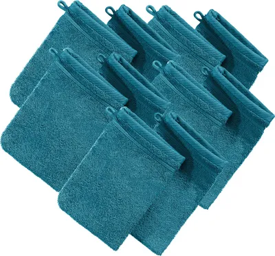 Produktbild von Erwin Müller Waschhandschuh Heidelberg" 10er-Pack petrol 15x21 cm"
