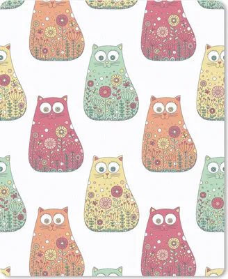 Produktbild von MuchoWow® Mauspad Mousepad Mädchen - Katze - Blumen - Muster - Mädchen - Kinder - Kinder 30x40 cm - Mousepads - Maus Mat - Pad - Mausunterlage - Mausmatten