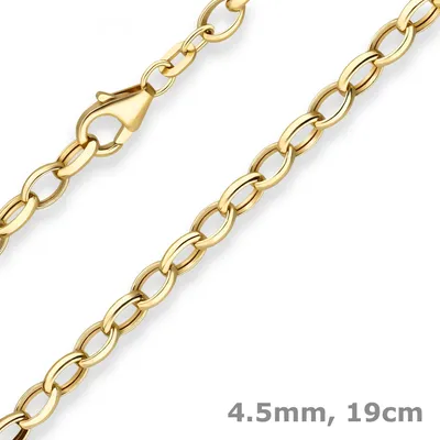 4-5mm-Armband-Erbskette-hohl-aus-585-Gelbgold-19cm