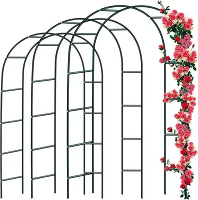 Image de Arche de jardin en acier vert, lot de 3, 240 x 140 x 38 cm