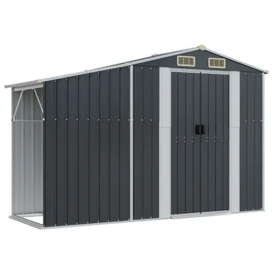 Image de vidaXL Abri de jardin anthracite 277x192,5x179 cm Acier galvanisé