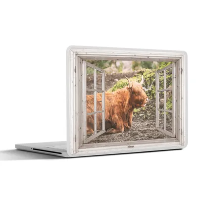 Produktbild von MuchoWow® Laptop Aufkleber Sticker Cover Schottische Highlander - Ansicht - Natur - Pflanzen 30x22 cm - Laptop-Sticker