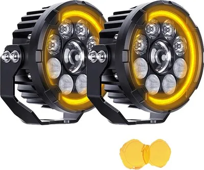 Obrázok produktu pre Mlhové svetlo na motocykel, pomocné svetlá LED, 6000K 3500K lúč, High Low Yellow DRL