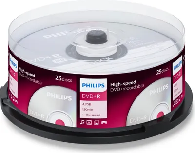 Immagine prodotto di Philips DR4S6B25F - 25 x DVD+R - 4.7 GB (120 Min.) 16x - Spindel