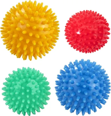Produktbild von Massageballen Set von 4 - Egelball hart für Reflexzonen - Anti-Stress Plantarfasziitis Entspannung - Schmerzreduktion für Beine, Füße, Hände und Rücken
