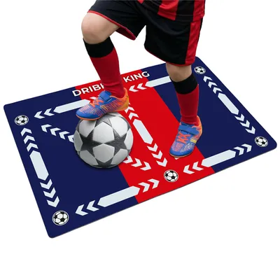 Produktbild von Fußball Trainingsmatte - 90x60 cm - Dribble King - Training Kinder - Rutschfeste Matte für Ballkontrolle - Kickmatte - Techniktrainer Indoor & Outdoor