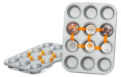 Image de Solidchoice - Moule à muffins pour 12 muffins - Moule en acier avec revêtement antiadhésif