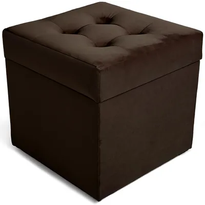 Obrázok produktu pre MG Design, hnedý taburet s úložným priestorom, 45x45 cm - objem úložného priestoru 50 litrov, nosnosť do 300 kg, jemný a lesklý povrch, ľahko sa udržiava, vhodný do obývačky a predsiene