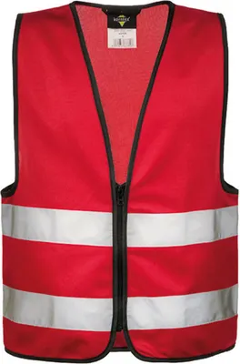 Produktbild von Korntex KWRX | Kinder Safety Vest for Kids with Zipper EN1150 - Farbe: Red - Größe: S (7-12 Years)