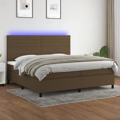 Produktbild von Maison Exclusive - Boxspringbett mit Matratze & LED Dunkelbraun 200x200 cm Stoff