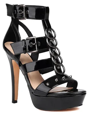 Productafbeelding van Hakken Sandalen - Plateau-Stiletto - Gekruiste Riemen - Open s - Zwart