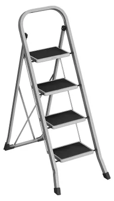 Produktbild von 4-Stufen-Klappleiter aus Stahl, 150 kg – 89 x 45 x 127 cm