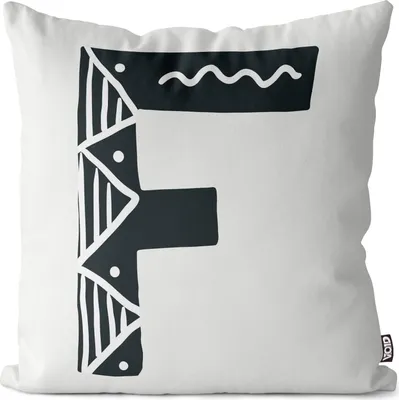 Produktbild von VOID F Buchstaben Natur Kissenbezug Kissenhülle Sofakissen Kissen Deko Outdoor-Kissen Dekokissen