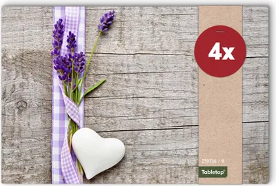 Immagine prodotto di fiammiferi21 tovagliette MOTIV lavanda su tavola di legno 4 pz. Plastica lavabile ciascuno 43,5x28,5 cm