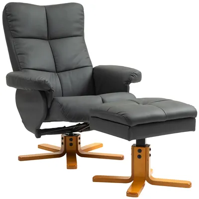 Productafbeelding van HOMCOM relaxfauteuil met voetenbank, opbergruimte, tv-fauteuil met ligfunctie
