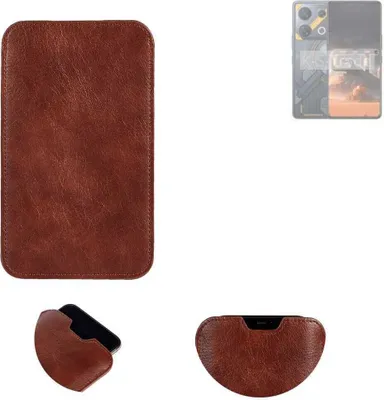 Produktbild von K-S-Trade Schutzhülle Handyhülle kompatibel mit Infinix GT 10 Pro Handytasche Kunstleder Sleeve in braun